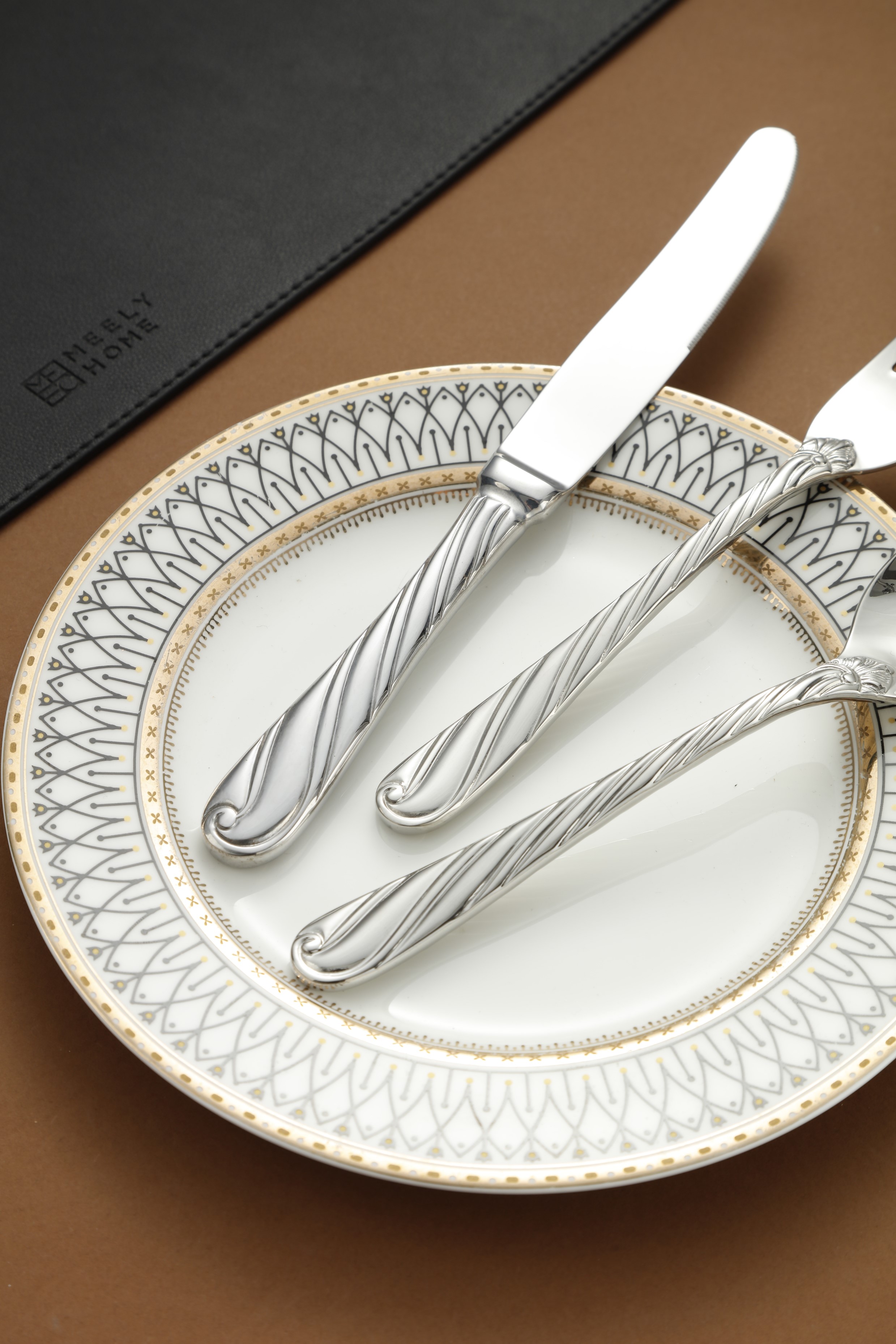 Twisted Rope Pattern Stainless Steel Flatware Set 6