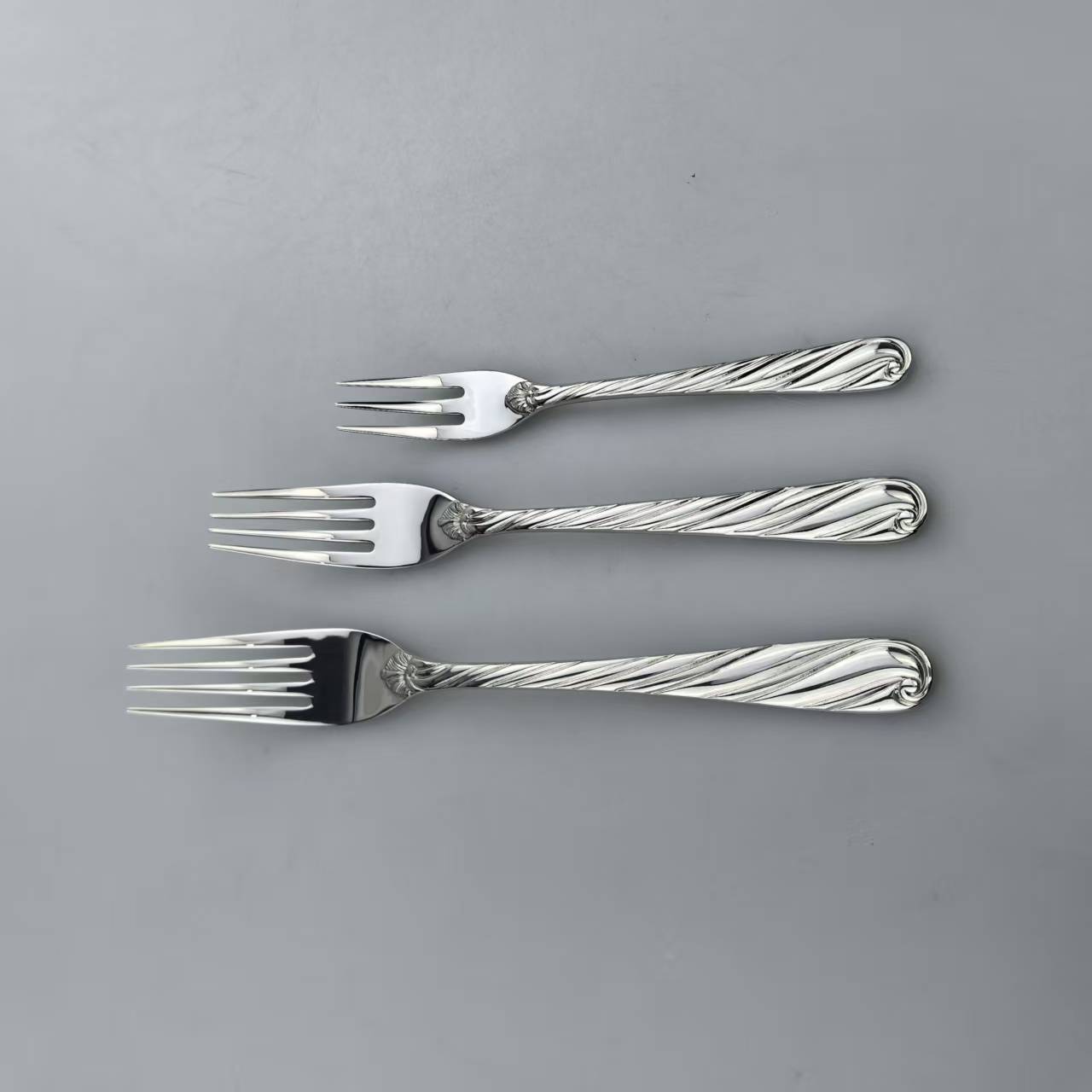 锤纹镜面不锈钢餐具套装 5