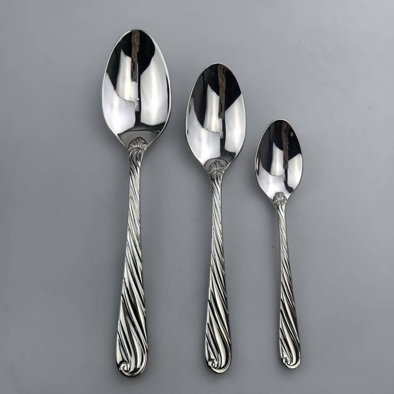 锤纹镜面不锈钢餐具套装 6