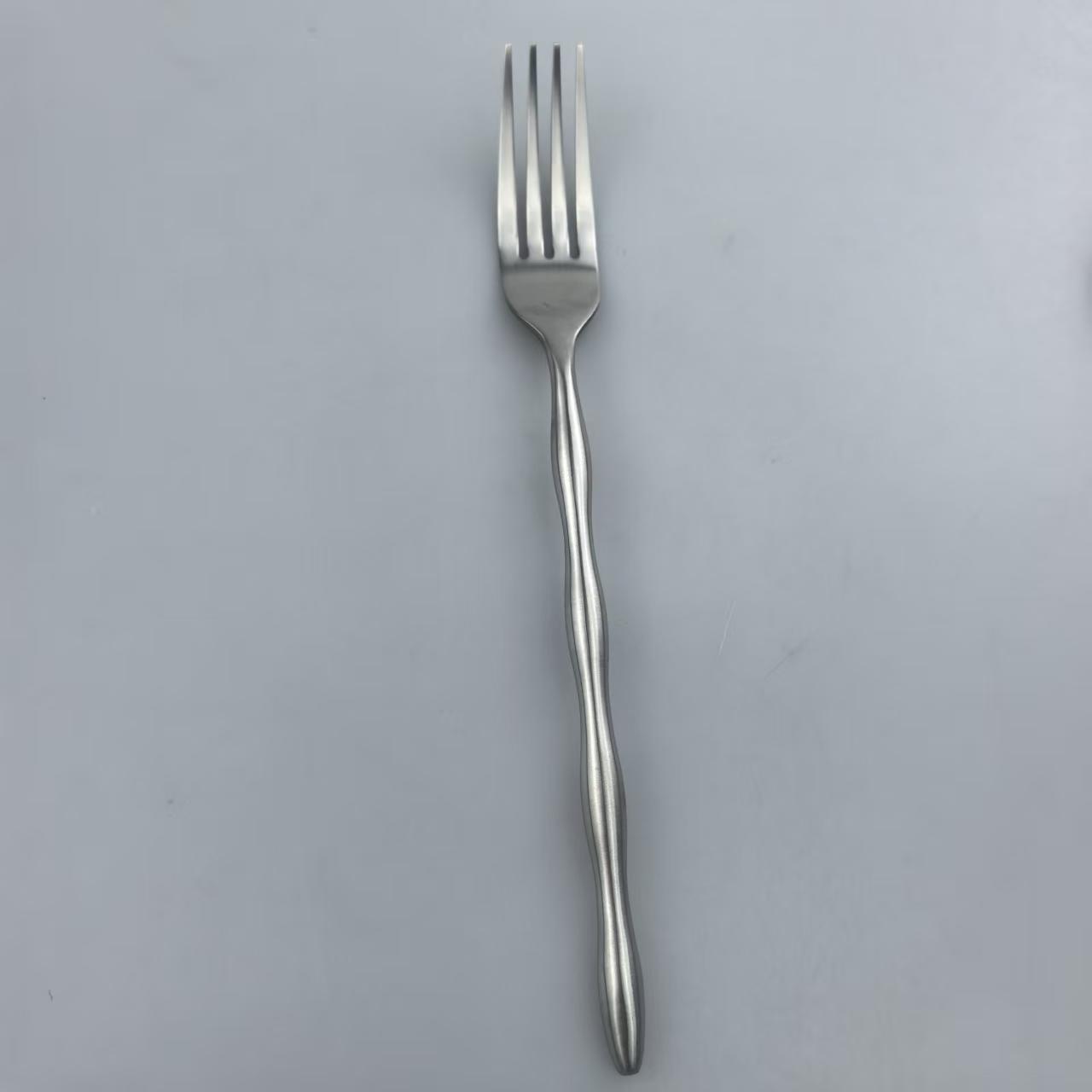 Olive-Inspired Stainless Steel Cutlery Set – Sculpted Handle Mirror Flatware 5