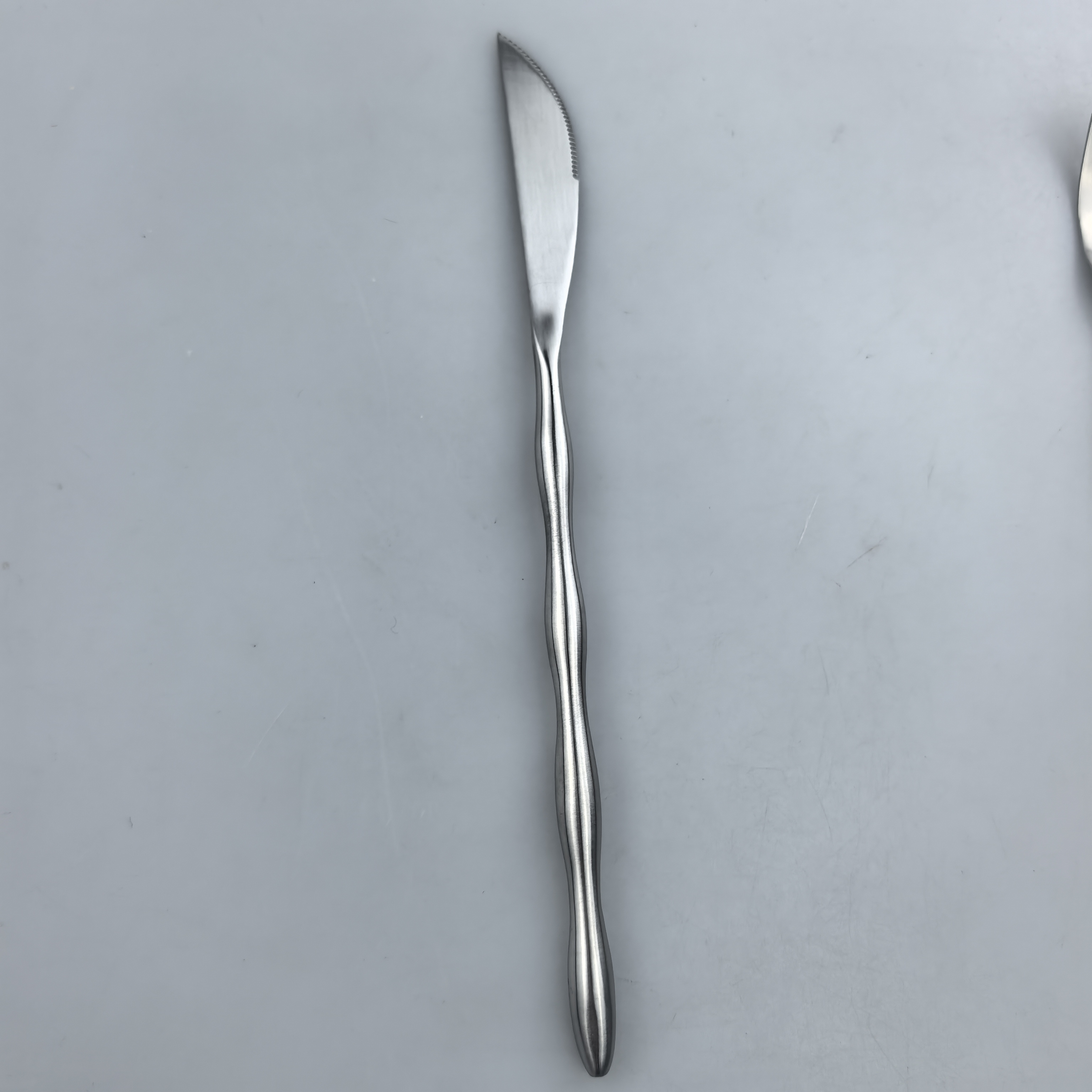 Olive-Inspired Stainless Steel Cutlery Set – Sculpted Handle Mirror Flatware 7
