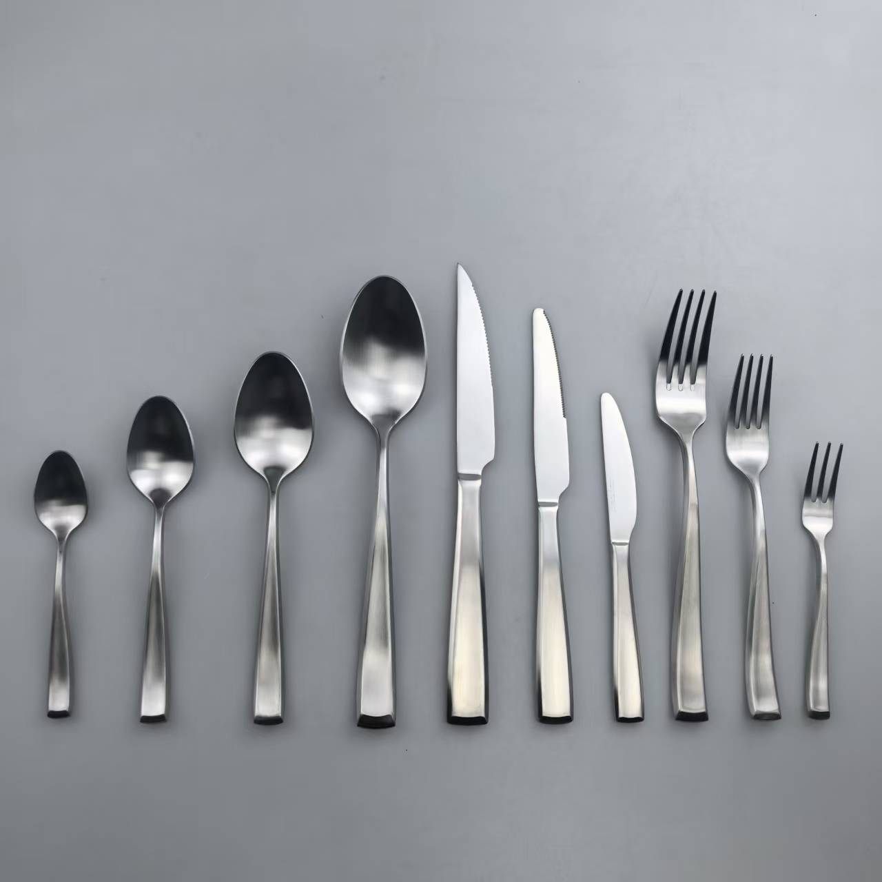 Matte Finish Stainless Steel Cutlery Set – Satin Flatware 2