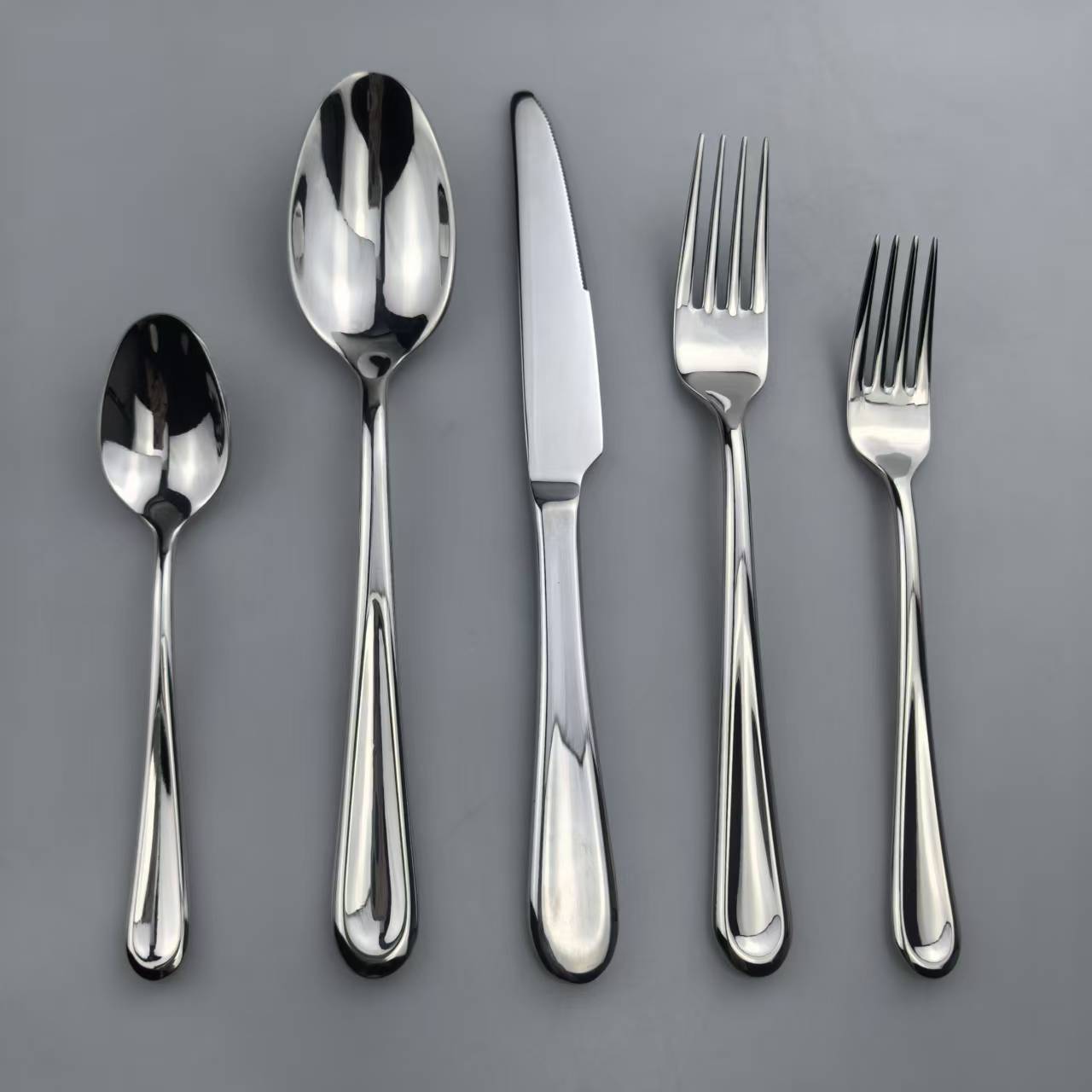 Luxury Mirror - Polished Stainless Steel Cutlery Set (Spoon, Fork, Knife)