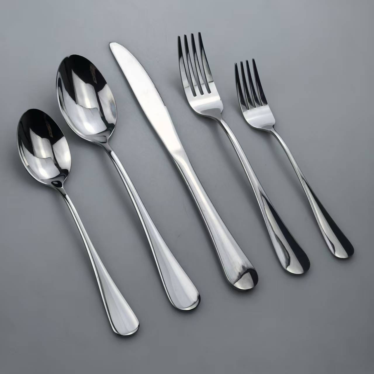 Tear Drop Handle Stainless Steel Cutlery Set – Mirror Finish Flatware 4
