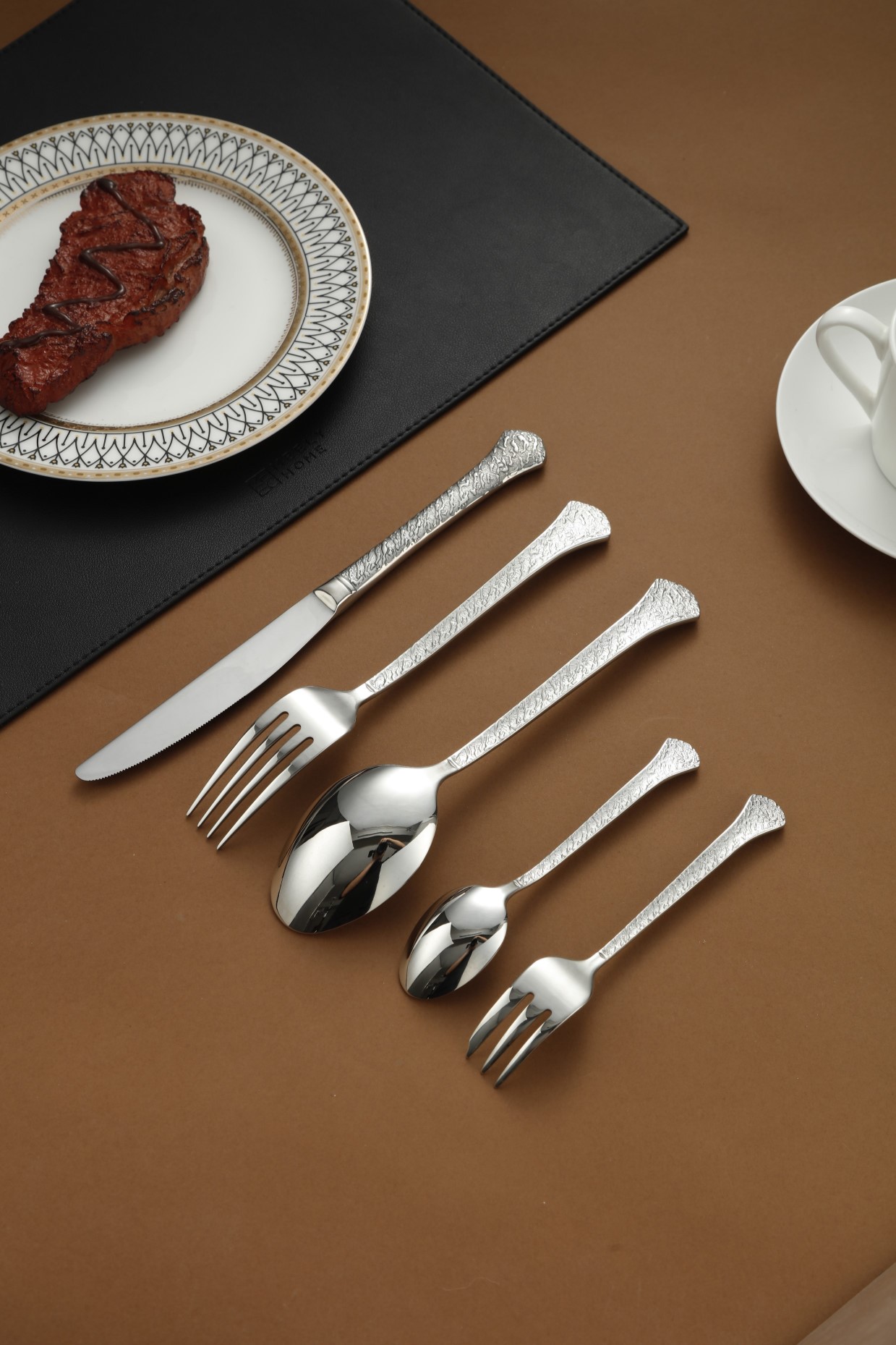 Vintage All-Silver Embossed Silverware Cutlery Set 4