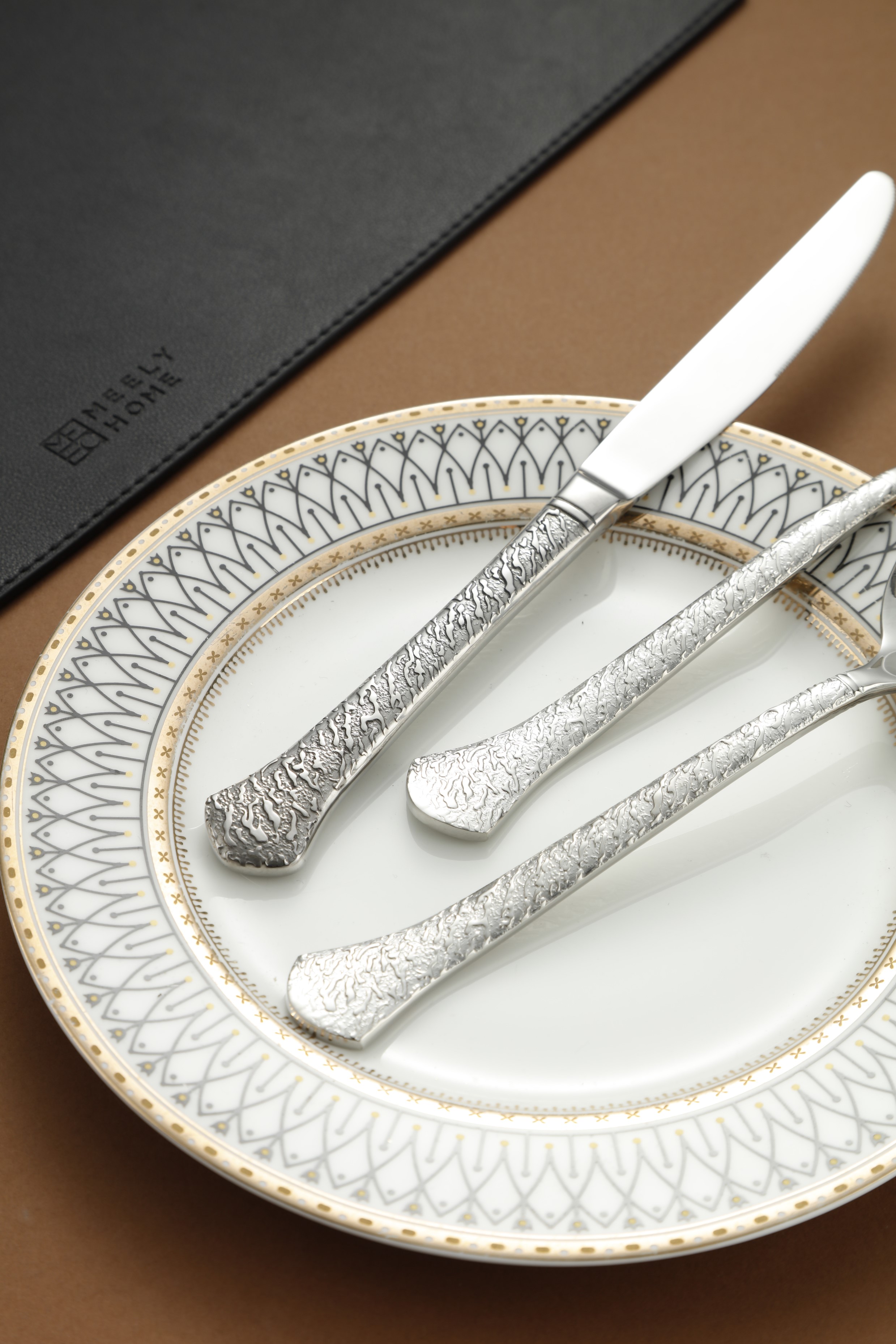 Vintage All-Silver Embossed Silverware Cutlery Set 6