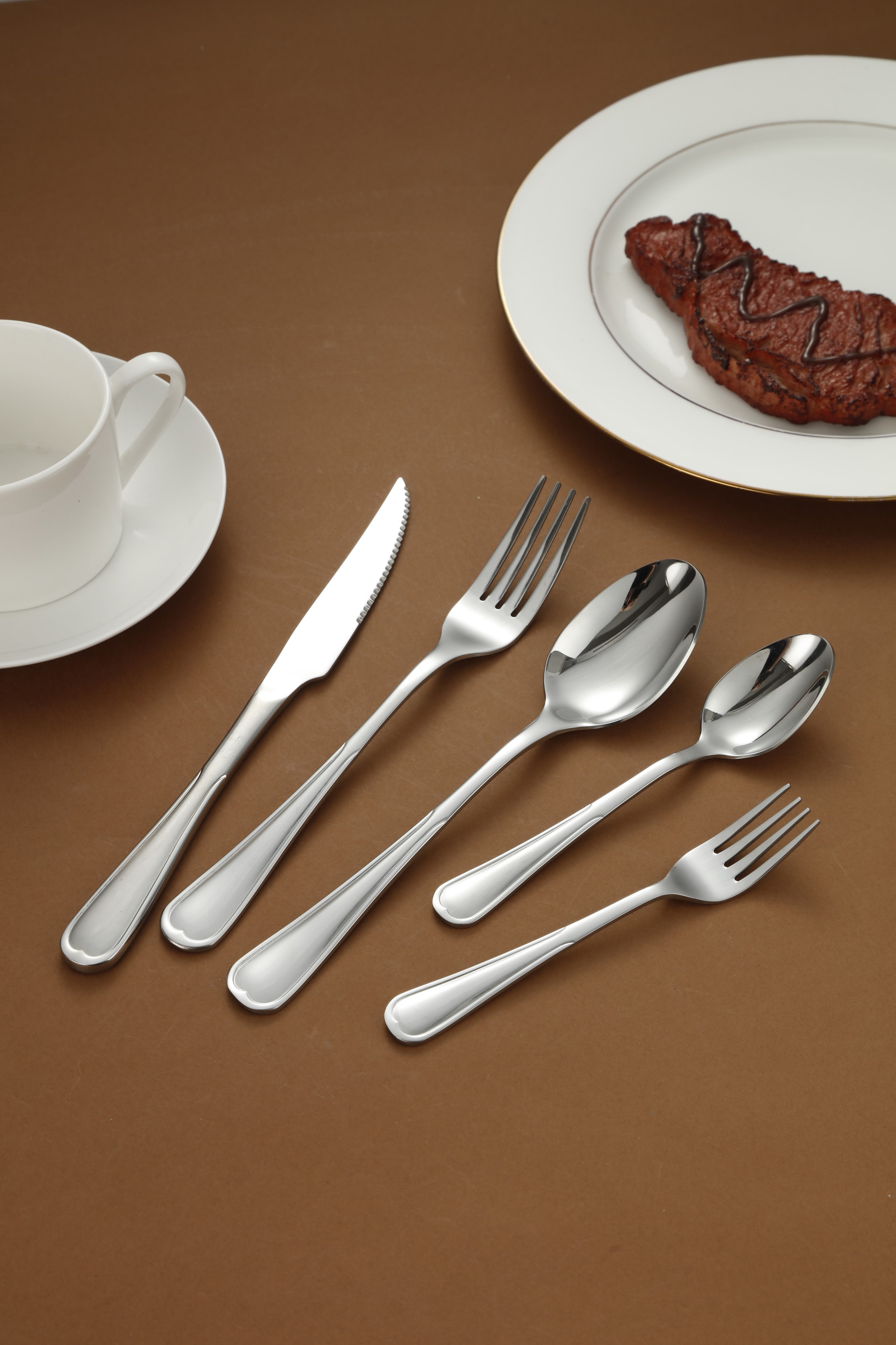 Classic Ripple Edge Stainless Steel Flatware Set