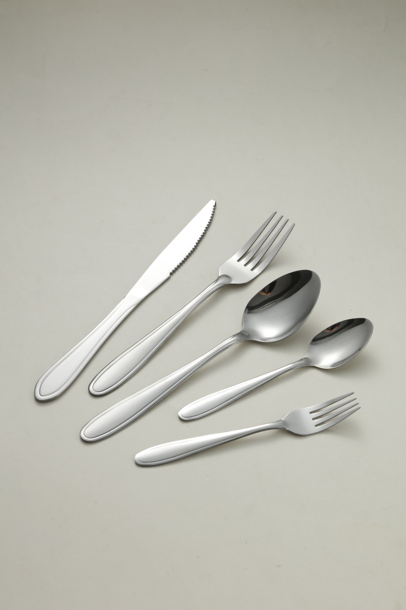 Classic Thin Line Silverware Cutlery Set 2