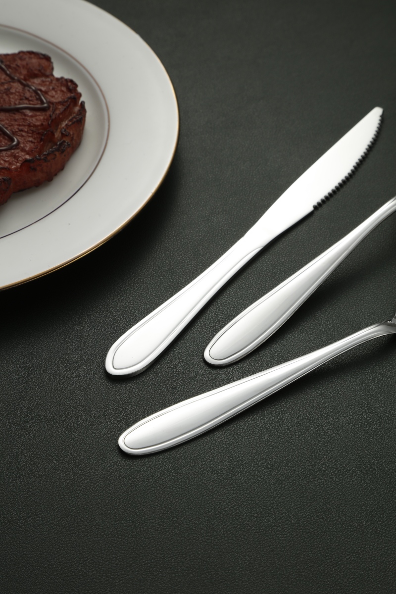 Classic Thin Line Silverware Cutlery Set 5