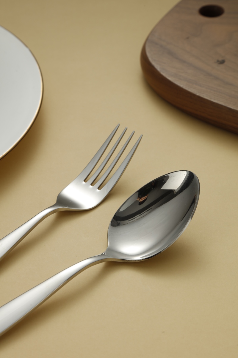 Sleek Tapered Minimalist Stainless Steel Flatware Set 6