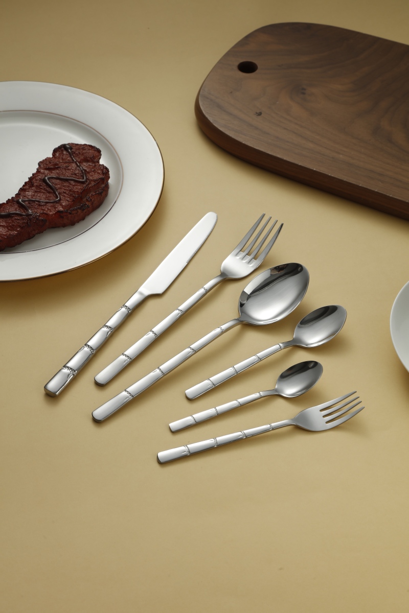 Bamboo Joint Pattern Stainless Steel Flatware Set