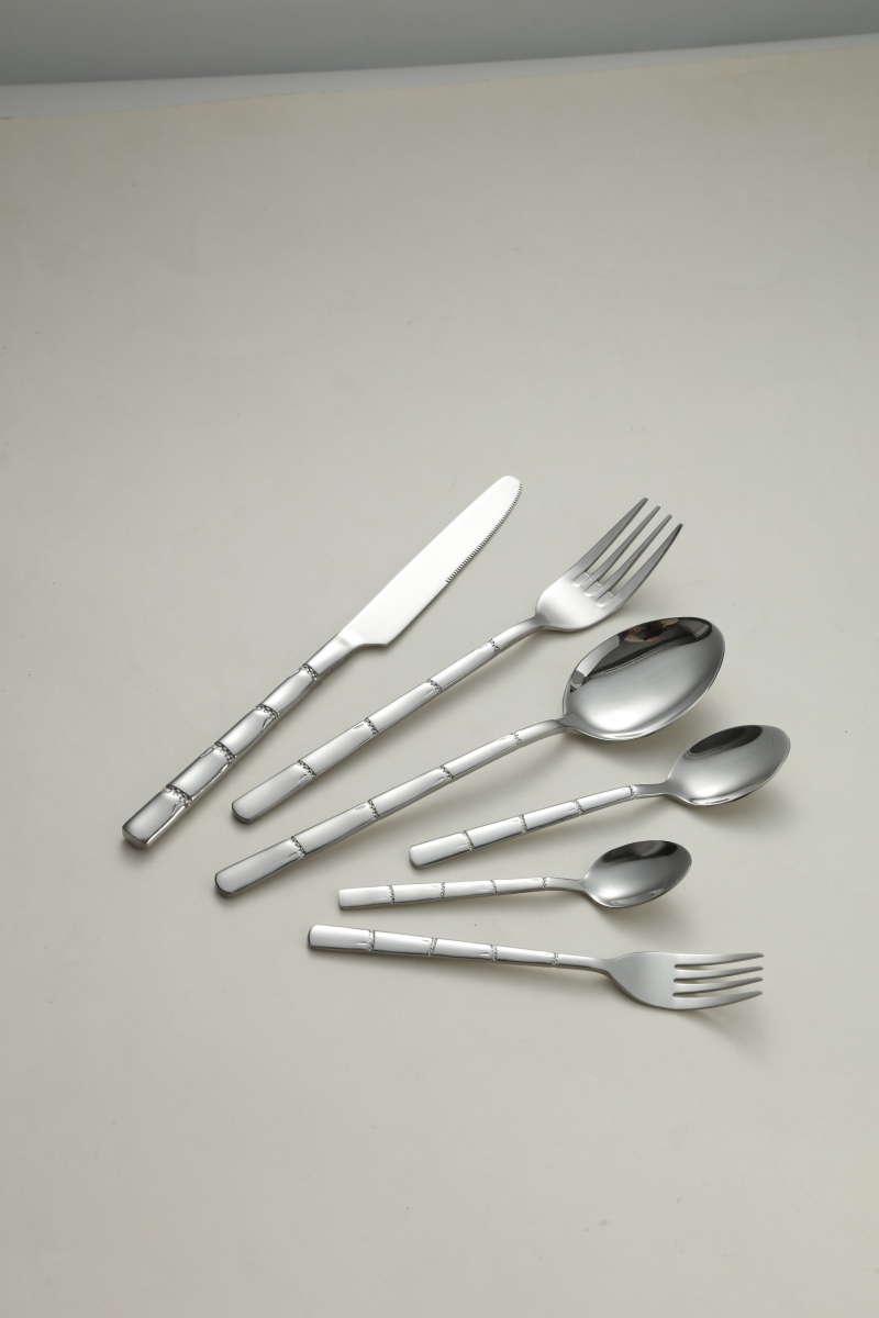 Bamboo Joint Pattern Stainless Steel Flatware Set 2