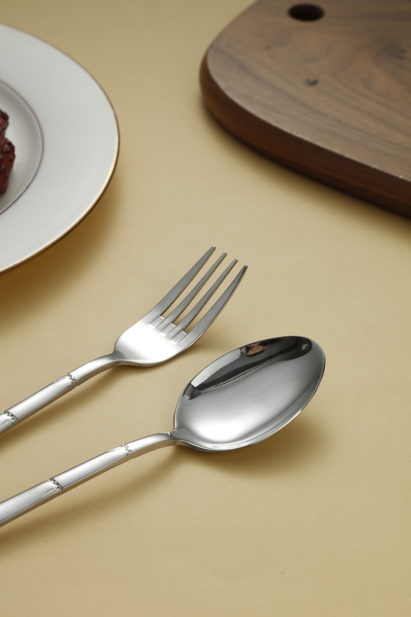 Bamboo Joint Pattern Stainless Steel Flatware Set 5