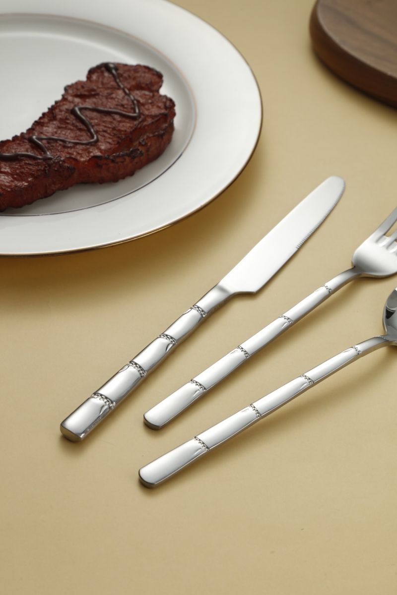 Bamboo Joint Pattern Stainless Steel Flatware Set 6