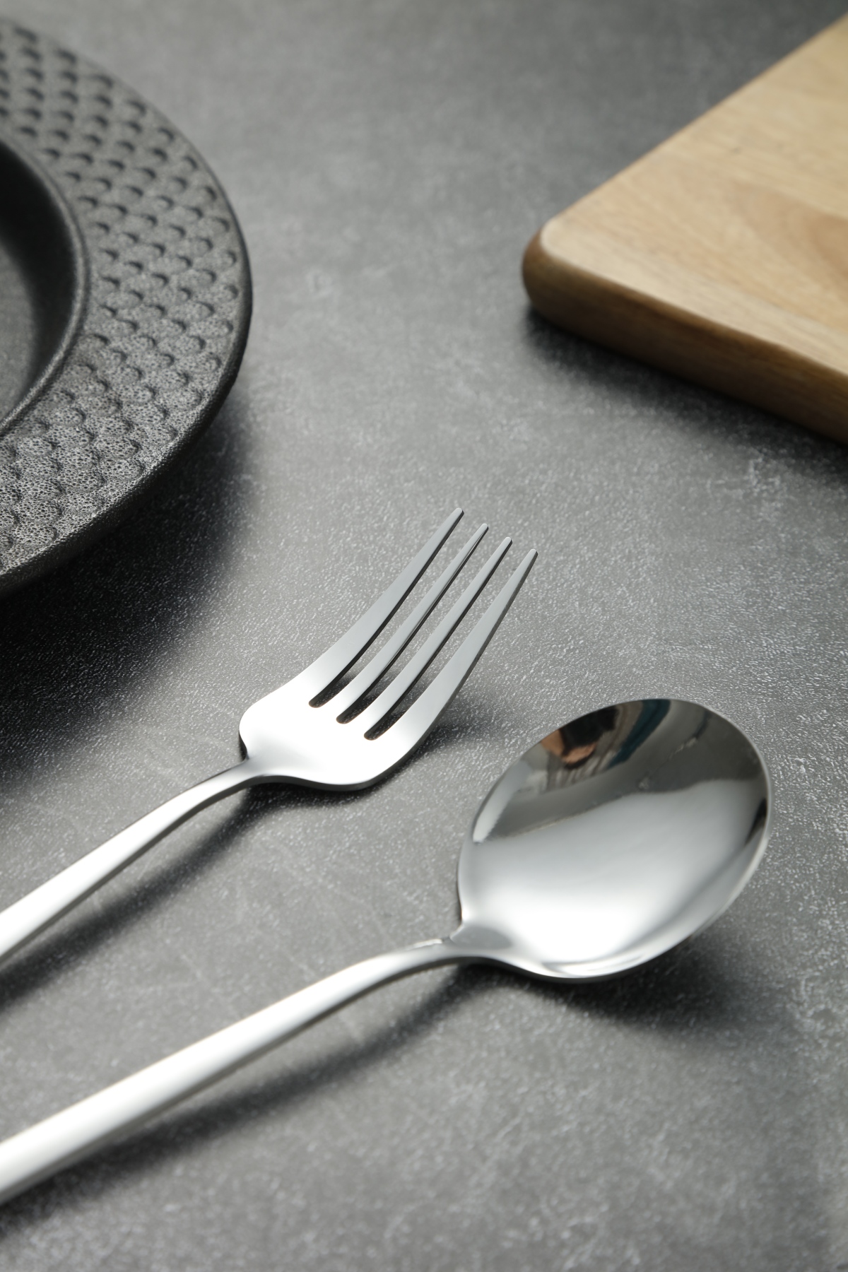 Minimalist Extra Long Slim Handle Stainless Steel Cutlery Set Mirror Silver Flatware 5
